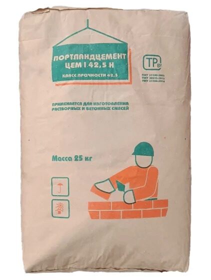 Цемент М500 Д0 ЦЕМ I 42,5 Н 25 кг