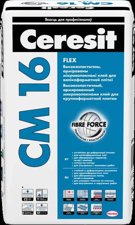 Клей для плитки Ceresit CM 16, 25 кг
