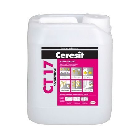 Грунтовка бесцветная (концентрат) Ceresit CT 17, 10 л (10 кг)